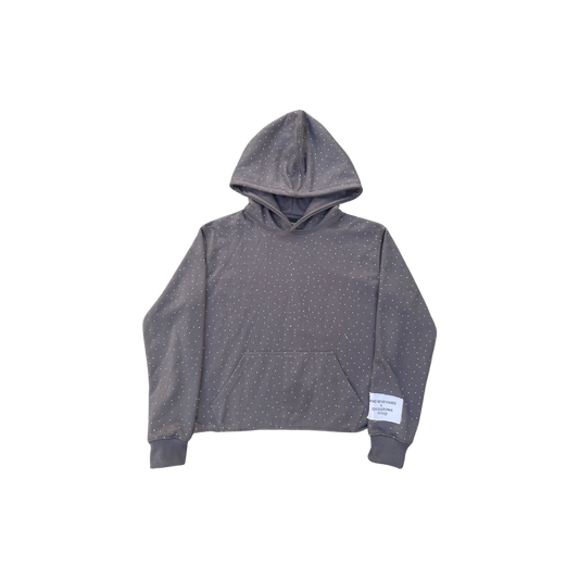 ALL OVER RHINESTONE HOODIE (GREY)