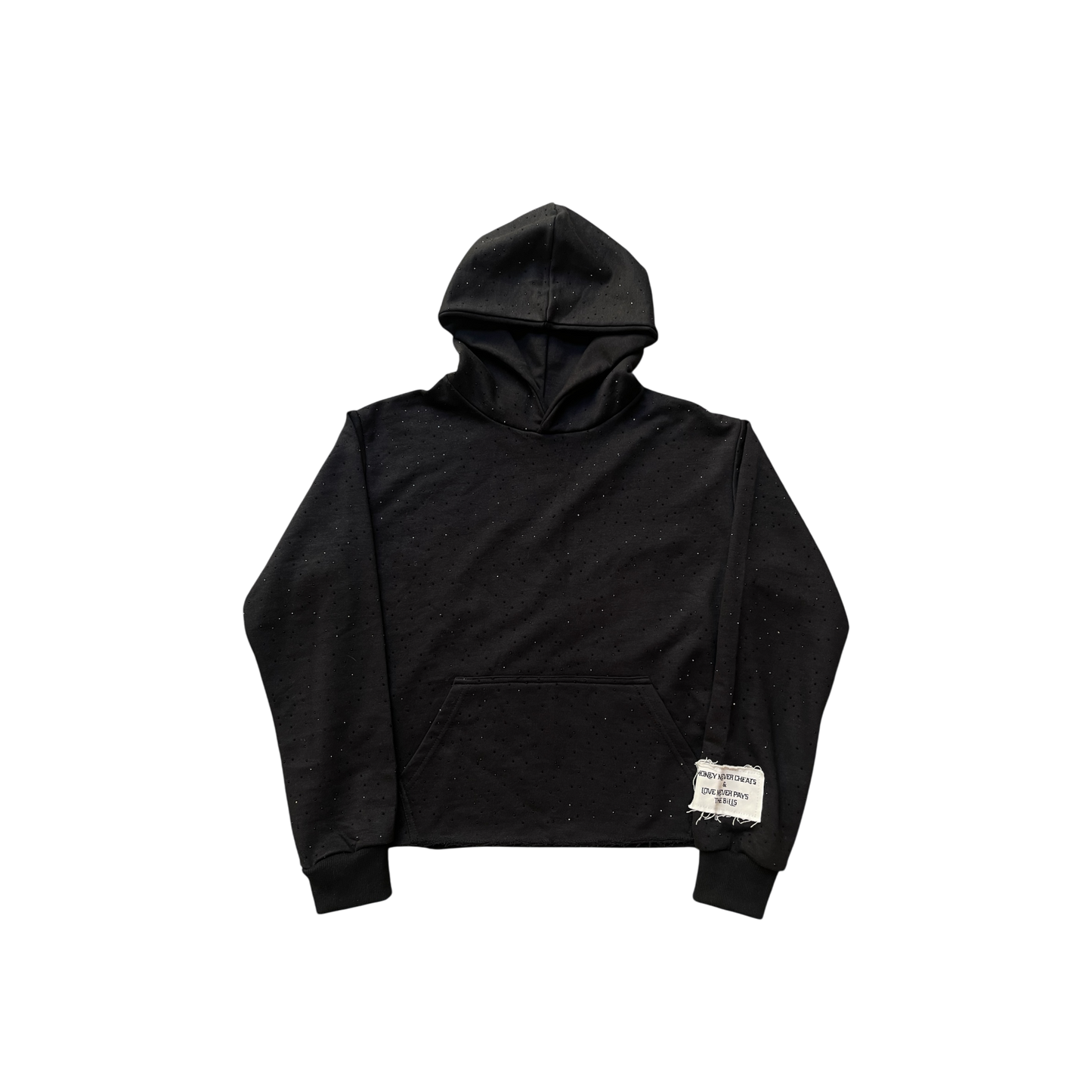 Black Rhinestones All Over Hoodie