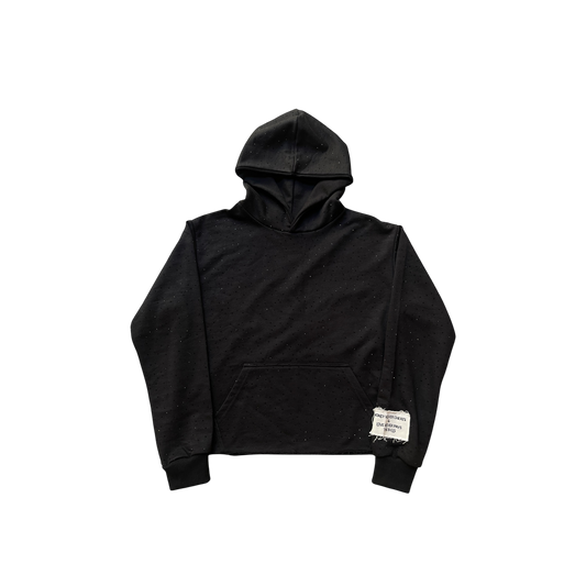 Black Rhinestones All Over Hoodie