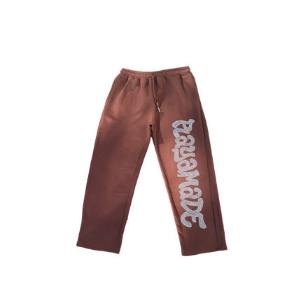 Graffiti Rhinestone Sweats (Brown)