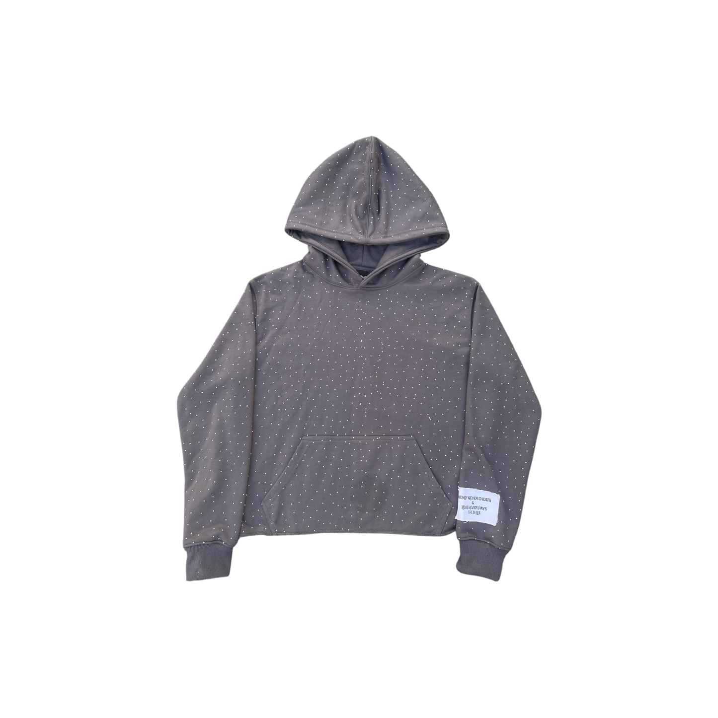 ALL OVER RHINESTONE HOODIE (GREY)