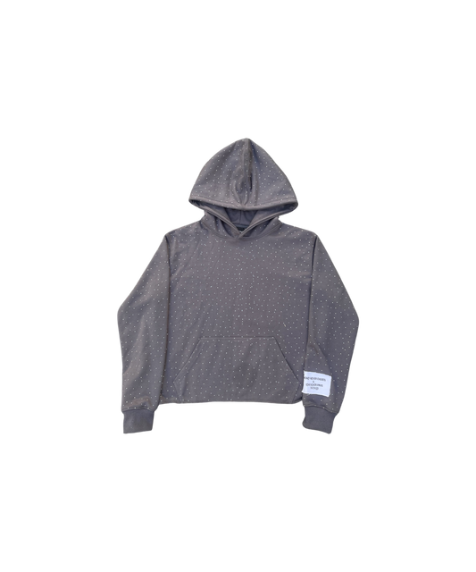 ALL OVER RHINESTONE HOODIE (GREY)