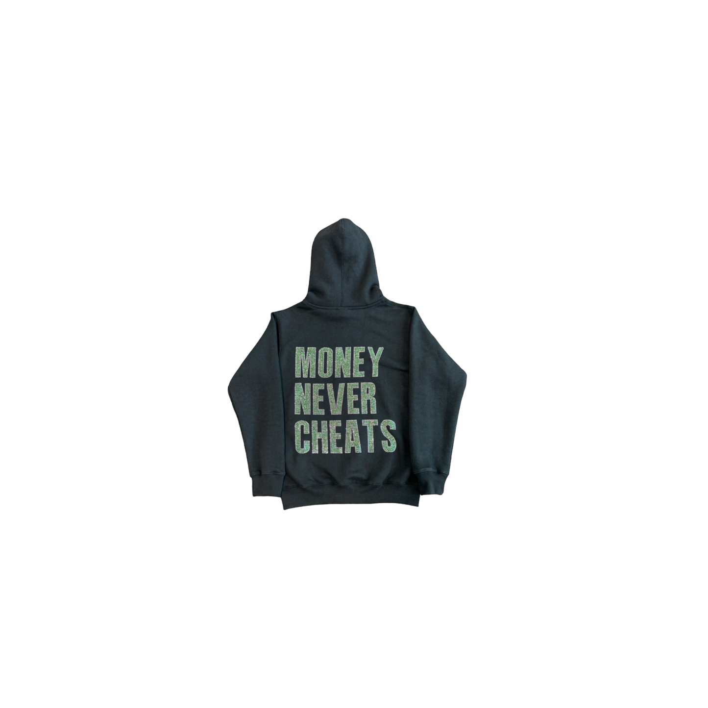 Two-Tone Playamade Rhinestone Hoodie (Green & Silver)